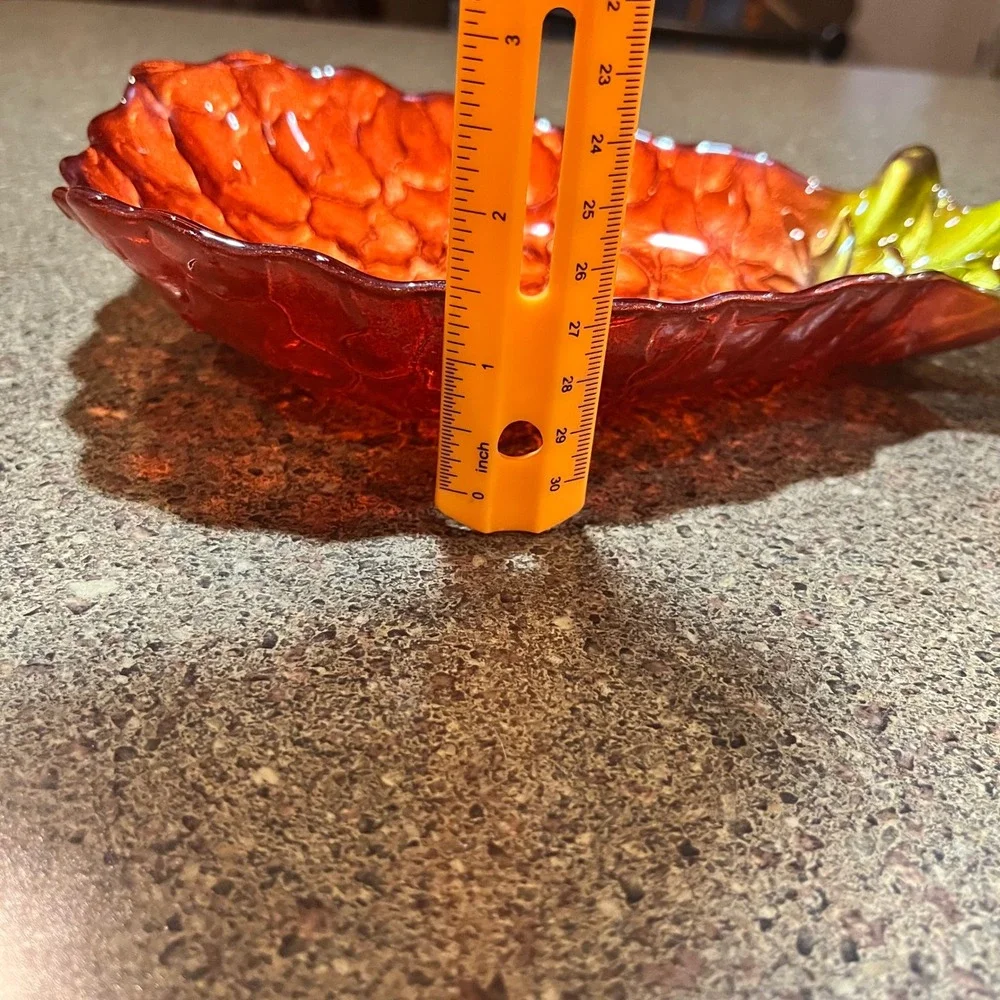 Red Glass‎ Pineapple Candy Trinket Dish Bowl Decor